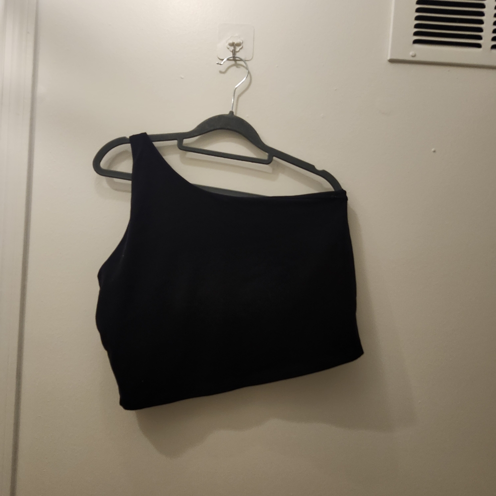 Old Navy Black One-Shoulder Tank Top